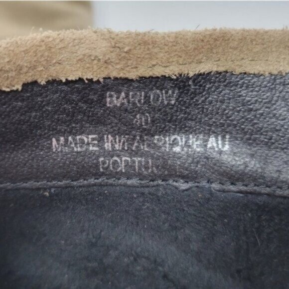 Bos & Co Barlow Back Lace Leather Suede Distressed Ankle Heeled boots Taupe Tan - Picture 13 of 16